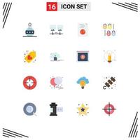 conjunto de 16 símbolos de ícones de interface do usuário modernos sinais de amor sexta-feira mãos pacote editável de segurança favorito de elementos de design de vetores criativos