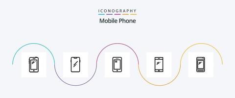 pacote de ícones da linha 5 do telefone móvel, incluindo . huawei. vetor