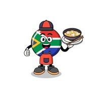 ilustração da bandeira da áfrica do sul como chef asiático vetor