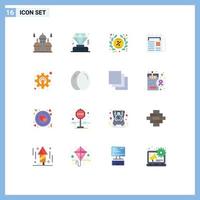 conjunto de 16 sinais de símbolos de ícones de interface do usuário modernos para promoção de notícias de etiqueta de boletim de papel pacote editável de elementos de design de vetores criativos