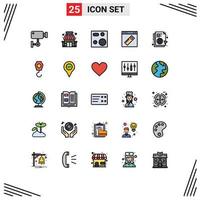 25 ícones criativos sinais modernos e símbolos de elementos de design de vetores editáveis de placa de interface de supermercado de página da web