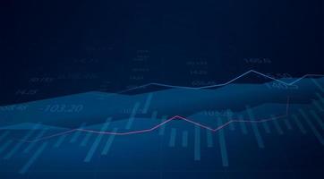 gráfico de negócios gráfico de investimento no mercado de ações sobre fundo azul vetor