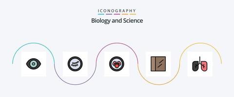linha de biologia cheia de pacote de 5 ícones planos, incluindo . lábios. anatomia vetor