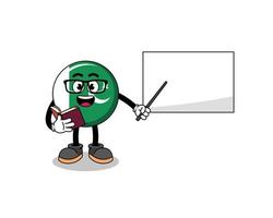 desenho de mascote do professor de bandeira do Paquistão vetor