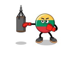 ilustração do boxeador da bandeira da lituânia vetor