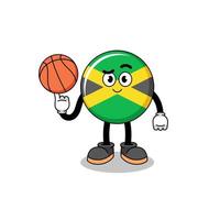 ilustração da bandeira da jamaica como jogador de basquete vetor