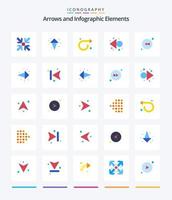 seta criativa 25 pacote de ícones planos, como avançar. certo. repita. direção. rebobinar vetor
