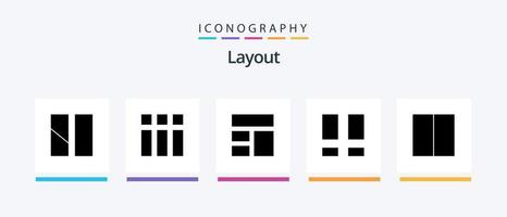 pacote de ícones de glifo de layout 5, incluindo . área de trabalho. colagem. layout. grade. design de ícones criativos vetor