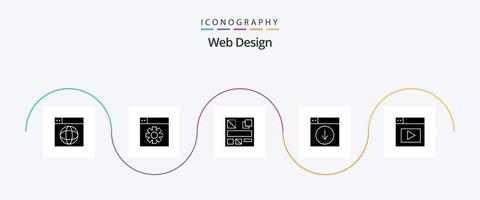 pacote de ícones de 5 ícones de design da web, incluindo design. aplicativo. projeto. abaixo. projeto vetor