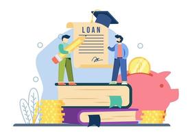 conceito de empréstimo estudantil vetor