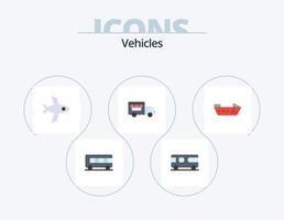 design de ícone do pacote de 5 ícones plana de veículos. . . avião. velocidade. barco vetor
