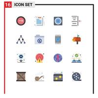 16 ícones criativos, sinais e símbolos modernos de link social, texto de trabalho, pacote editável de elementos de design de vetores criativos