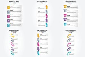 este conjunto de infográficos vetoriais é perfeito para anunciar em um folheto. folheto. ou revista. vetor