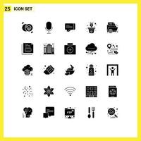 25 ícones criativos sinais e símbolos modernos de educação e comunicação plugue renovável elementos de design vetoriais editáveis vetor