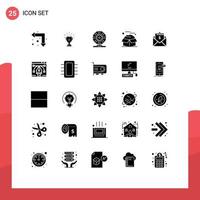 25 ícones criativos sinais modernos e símbolos de elementos de design de vetores editáveis de biologia de laboratório de prêmio de movimento aberto