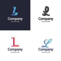 letra l design de pacote de logotipo grande design criativo de logotipos modernos para o seu negócio vetor