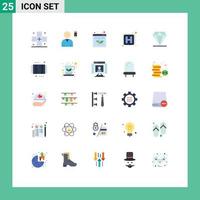 pacote de interface do usuário de 25 cores planas básicas de elementos de design de vetores editáveis de sinal de seta de diamante rico