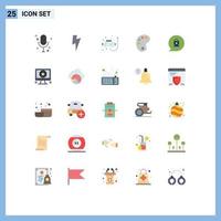 25 ícones criativos, sinais modernos e símbolos de bloqueio de aplicativos, bate-papo, educação, elementos de design de vetores editáveis