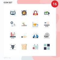 pacote de linha vetorial editável de 16 cores planas simples de bateria de segurança cliente verde eco pacote editável de elementos de design de vetores criativos
