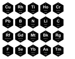 20 tabela periódica do design do pacote de ícones de elementos vetor