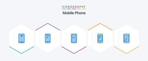 pacote de ícones do telefone móvel 25 azul, incluindo . . android. Samsung. móvel vetor