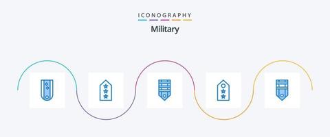 pacote de ícones azul militar 5 incluindo estrela. militares. marcação. marcação. classificação vetor