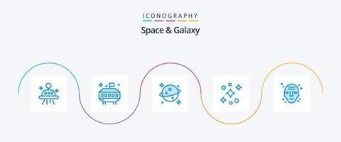 pacote de ícones de espaço e galáxia azul 5, incluindo . estrelas. espaço vetor