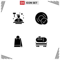 4 ícones criativos, sinais e símbolos modernos de dispositivos legais de bolsas de leilões, compras de elementos de design vetorial editáveis vetor