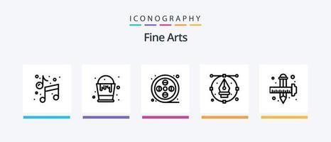 pacote de ícones da linha 5 de belas artes, incluindo arte. artes. quadrados. arte. pintar. design de ícones criativos vetor