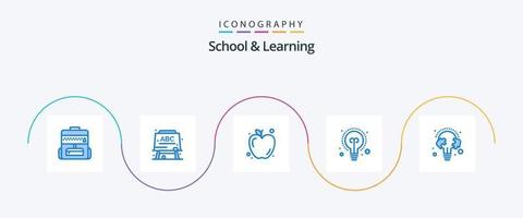 escola e aprendendo pacote de ícones azul 5 incluindo . quebra-cabeça. Educação. linha. Educação vetor