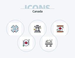 Linha do Canadá cheia de ícones do pacote 5 design de ícones. convite. calendário. inverno. neve vetor