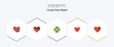 coração 25 pacote de ícones planos, incluindo como. coração. favorito. embrulho. amor vetor