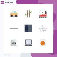 pacote de interface do usuário de 9 cores planas básicas de wireframe mais novos elementos de design de vetores editáveis de transporte natural