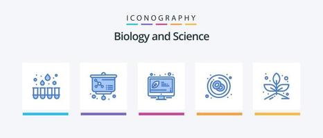pacote de ícones de biologia azul 5, incluindo broto. crescer. eficiente. vermelho. célula. design de ícones criativos vetor