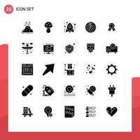 25 ícones criativos sinais e símbolos modernos de crachá planta primavera ambiente escola elementos de design de vetores editáveis