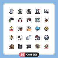 25 ícones criativos, sinais e símbolos modernos de roteador de rede, montanhas móveis, negócios, elementos de design de vetores editáveis