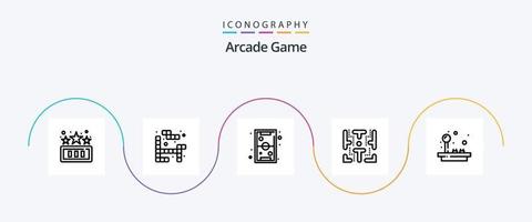 Arcade line 5 icon pack incluindo diversão. jogar. jogos. jogo. Labirinto vetor