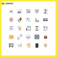 25 ícones criativos, sinais e símbolos modernos de hierarquia, aprendizado de negócios, equipe de química, web, elementos de design de vetores editáveis