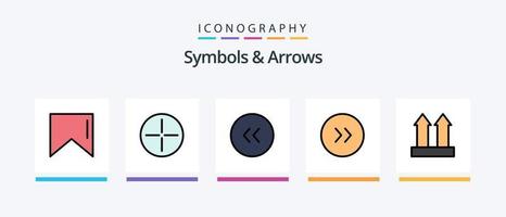 símbolos e linha de setas cheias de 5 ícones incluindo símbolos. cortar. Áries. símbolos. ancestral. design de ícones criativos vetor