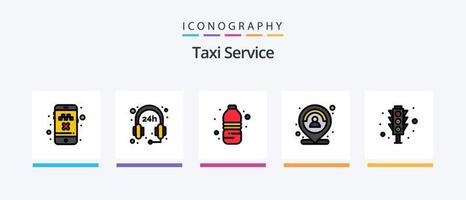 linha de serviço de táxi cheia de 5 ícones incluindo . sinal. rota. navegação. tráfego. design de ícones criativos vetor