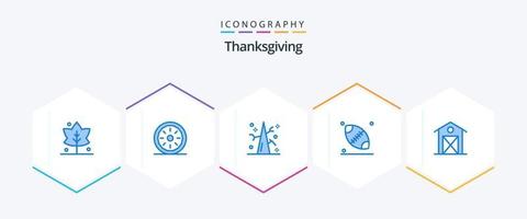 obrigado dando 25 pacotes de ícones azuis, incluindo fazenda. outono. outono. Ação de graças. rúgbi vetor