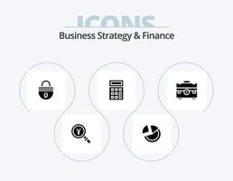 estratégia de negócios e design de ícone de glifo financeiro pacote 5 ícone. Conecte-se. senha . estatística . seguro . vetor