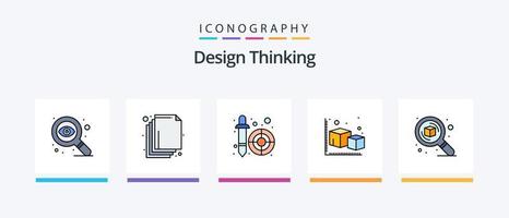 linha de pensamento de design cheia de 5 ícones incluindo seta. camadas. telefone. camada. lápis. design de ícones criativos vetor