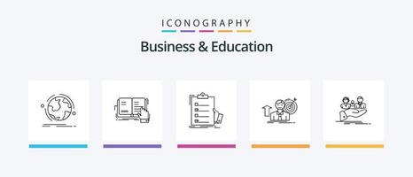 pacote de ícones de linha 5 de negócios e educação, incluindo terceirização. aniversário. contratando. ideia. surpresa. design de ícones criativos vetor