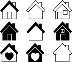 ícones de linha de casa. casa de ilustração vetorial imobiliária, propriedade, desenhos de pictograma de contorno vetor
