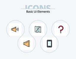 linha básica de elementos da interface do usuário cheia de ícones do pacote 5 design de ícones. pergunta. sol. preço. foto. imagem vetor