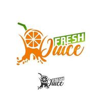 logotipo de suco de fruta. logotipo de bebida fresca. ilustração vetorial, modelo de design de logotipo de suco fresco. vetor