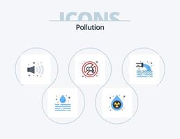 poluição ícone plano pack 5 design de ícone. esgoto. poluição. gás. cano. poluição vetor