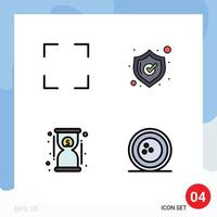 4 ícones criativos sinais modernos e símbolos de elementos de design vetoriais editáveis de bola de prazo de segurança rápida completa vetor