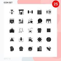 25 ícones criativos, sinais e símbolos modernos de pesquisa de recreação de trabalho on-line vetorial, encontre elementos de design de vetores editáveis